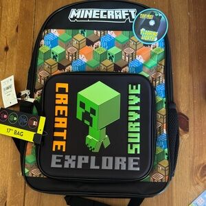 Bioworld Minecraft Black and Green Kids Backpack